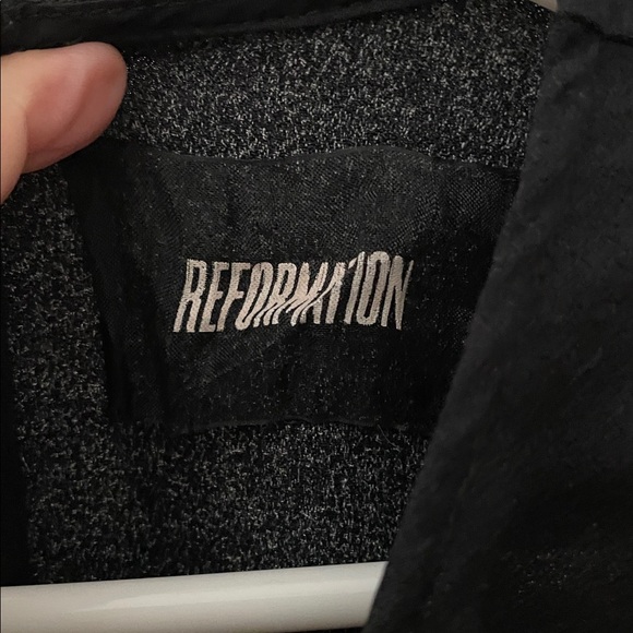 Reformation Vanessa Black Floral Long Sleeve Dress 2 EUC - Picture 4 of 7